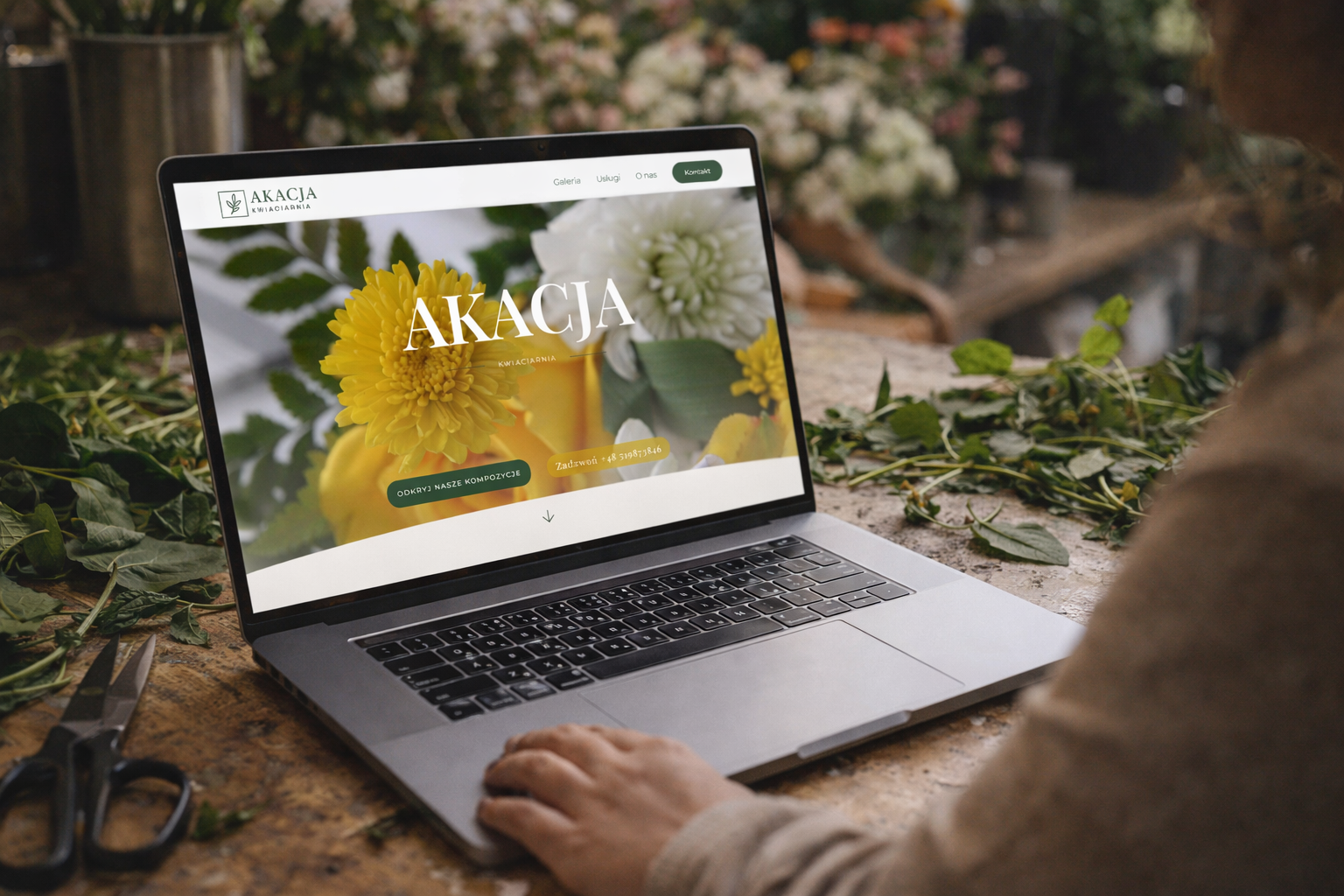 Strona wizytówka kwiaciarni Akacja – Giszowiec
